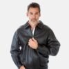 Classic Black Bomber Leather Jacket