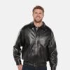 Shirt Style Leather Bomber Jacket