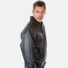 Classic Black Bomber Leather Jacket 2