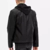 John Black Hooded Biker Jacket 1