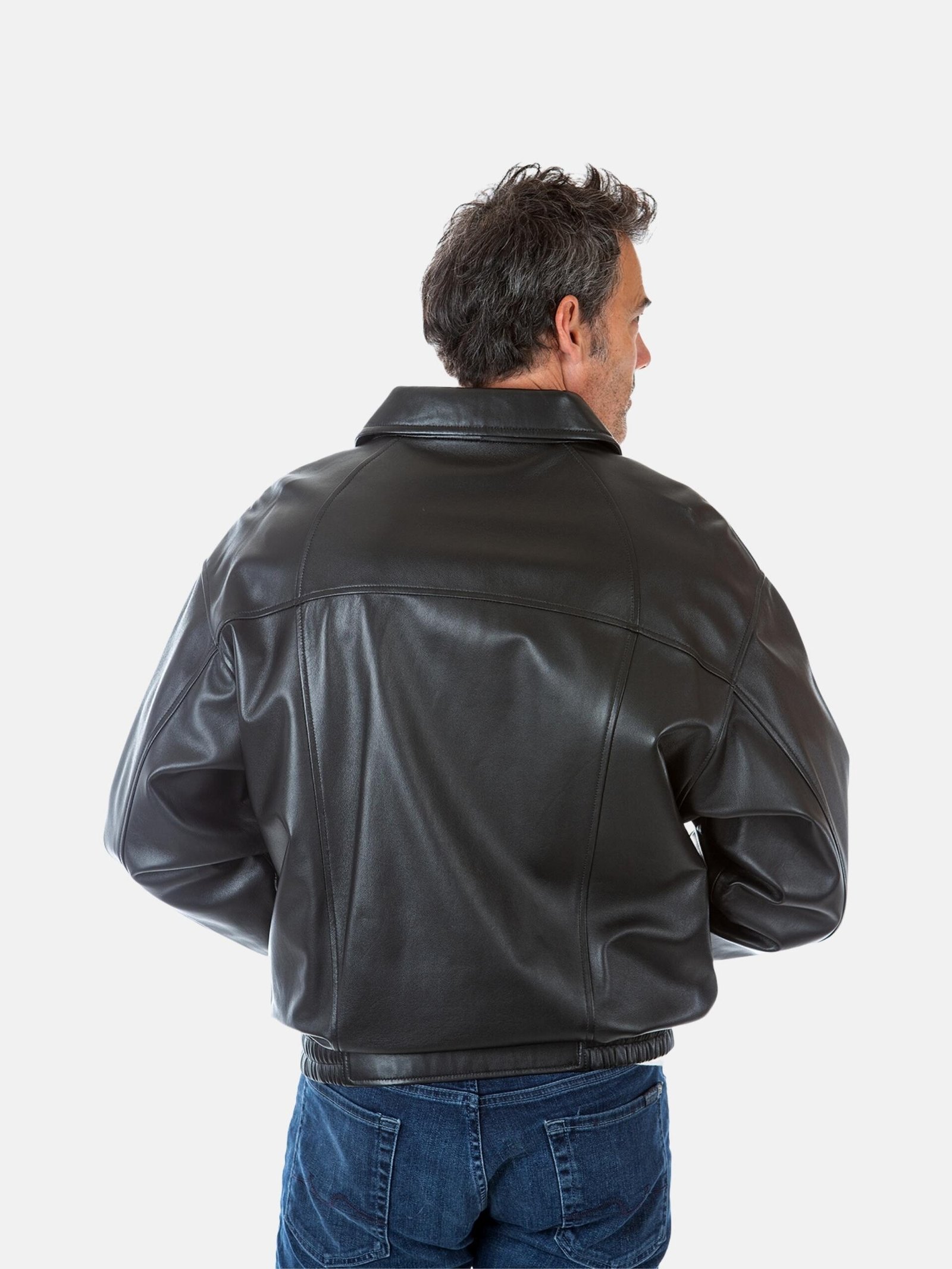 Classic Black Bomber Leather Jacket 1