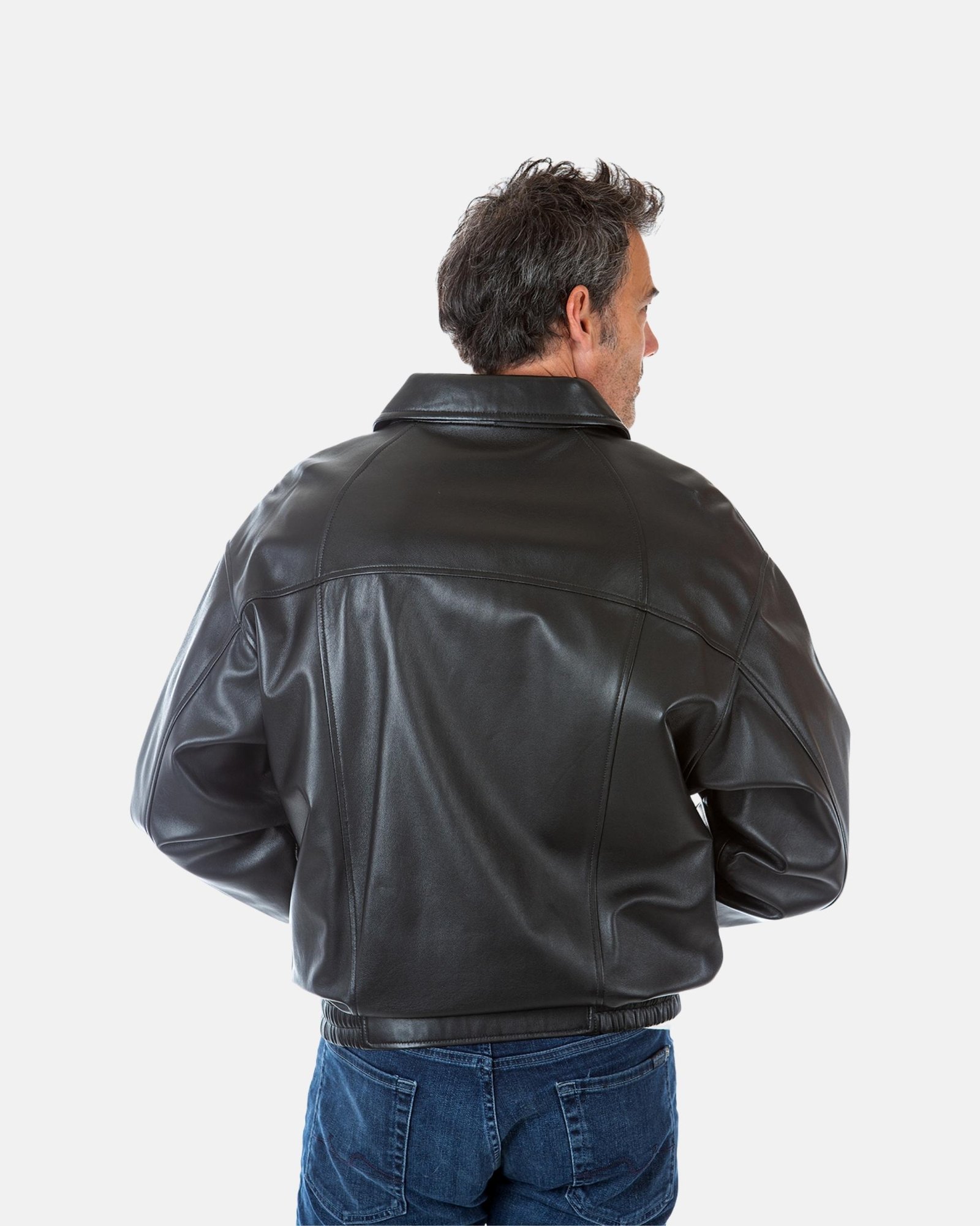Classic Black Bomber Leather Jacket 1