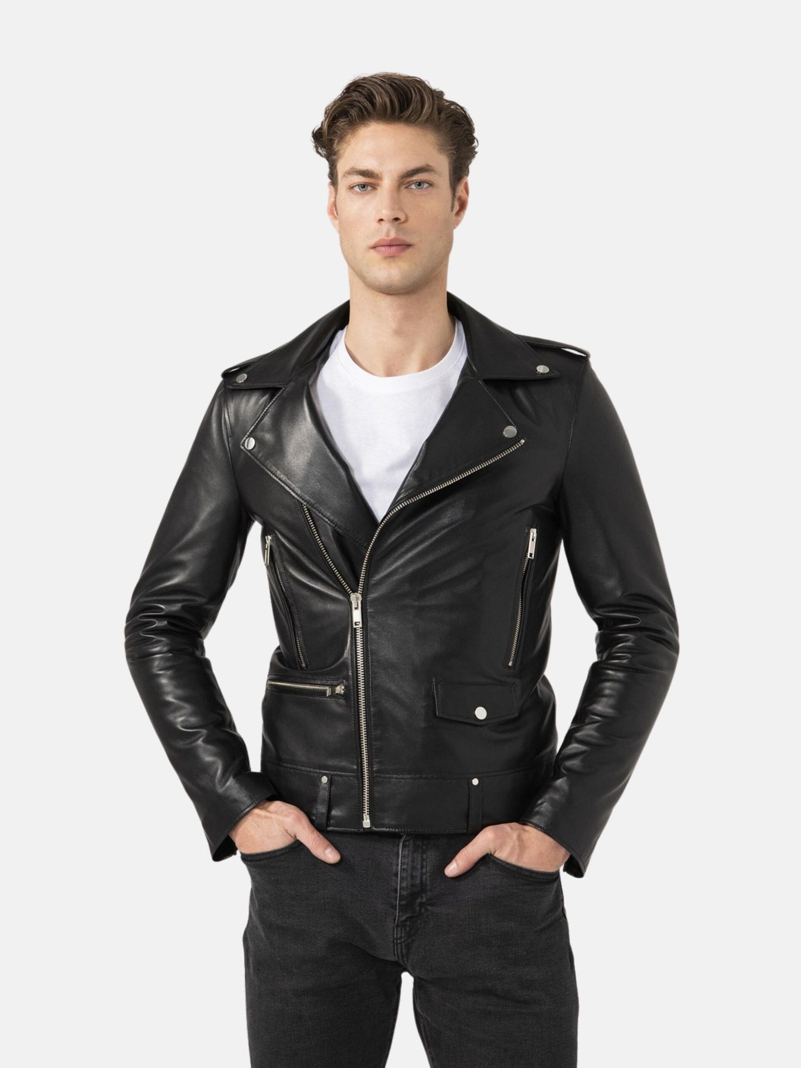 American Men Biker Leather Jacket