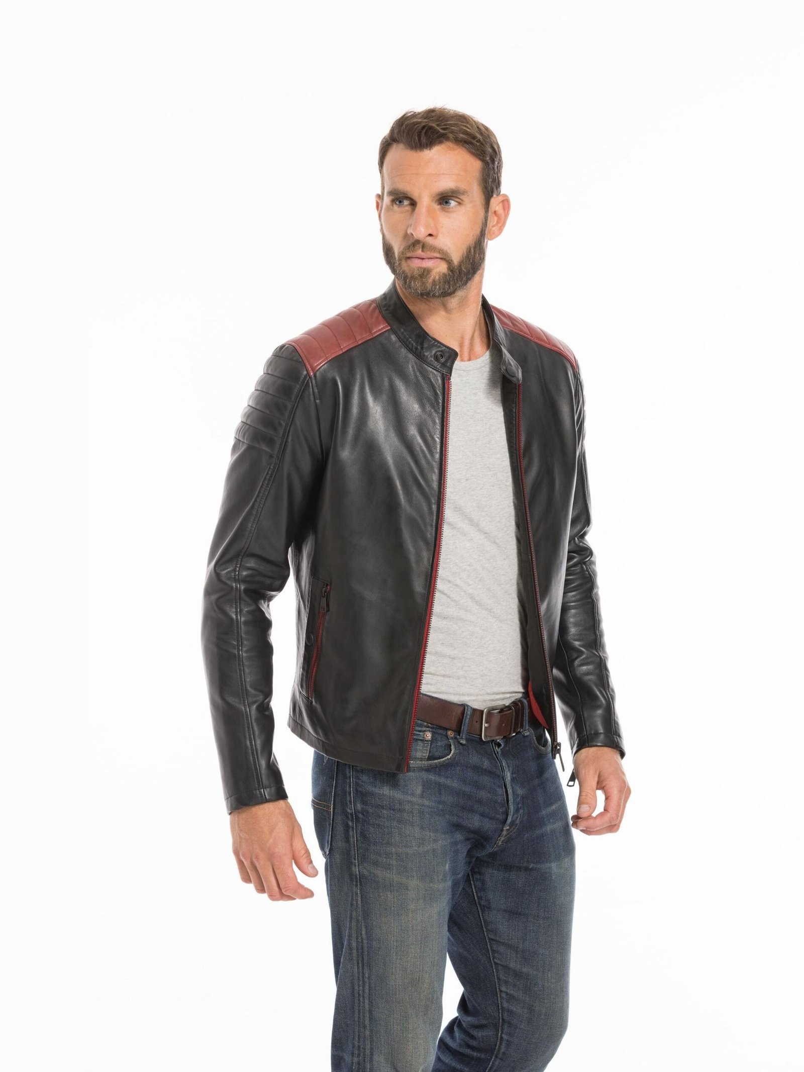 Best Racer Black Red New Leather Jacket 1