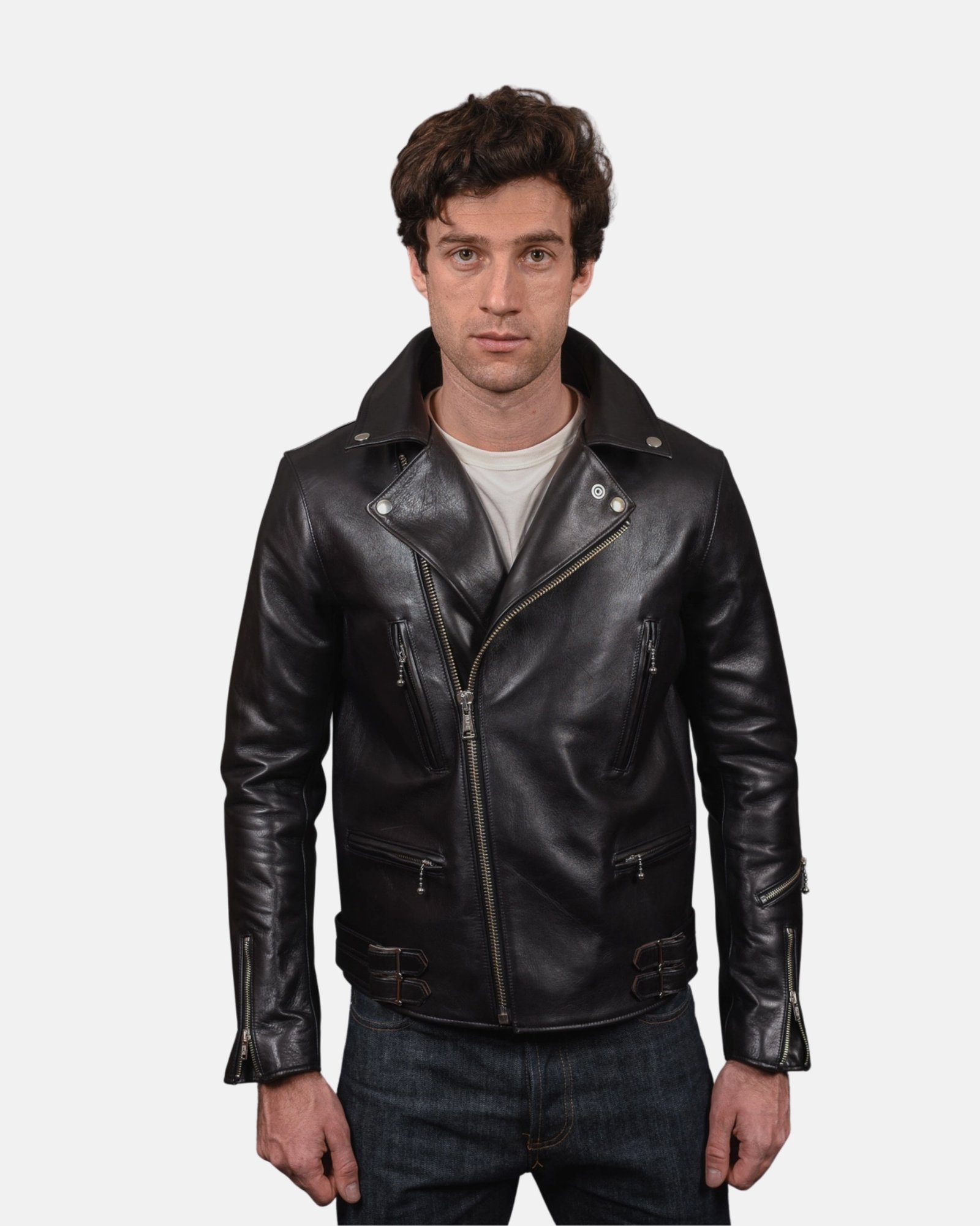 Black Rebel Rider Men's Leather Jacket - Leather Moto