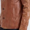 Brown Worm Trucker Leather Jacket 1