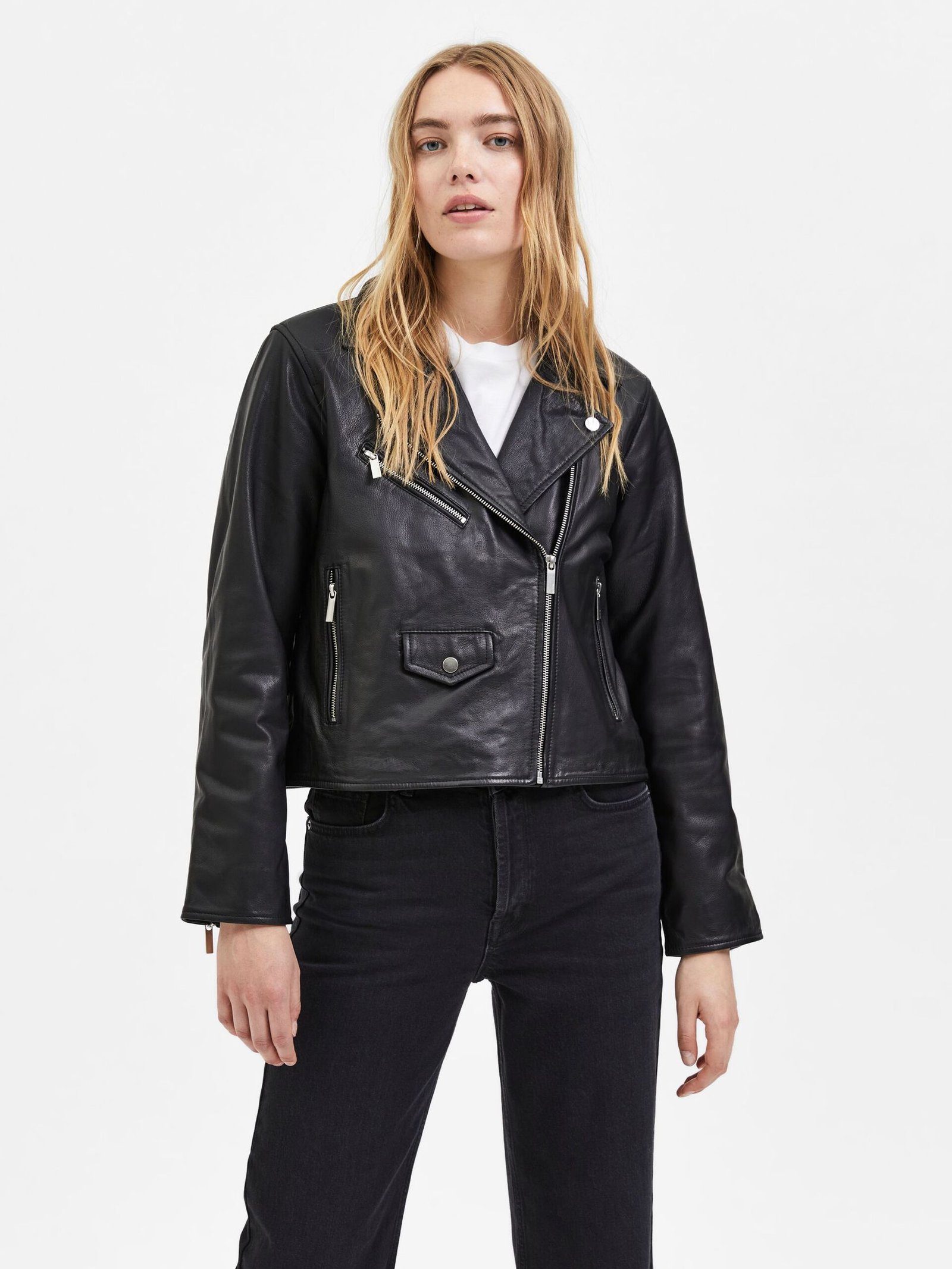 Levi's relaxed leather hot sale moto jacket