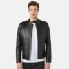 Easy Fit Cafe Racer Leather Jacket 3