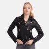 Emma D-Black Women’s Caferacer Jacket