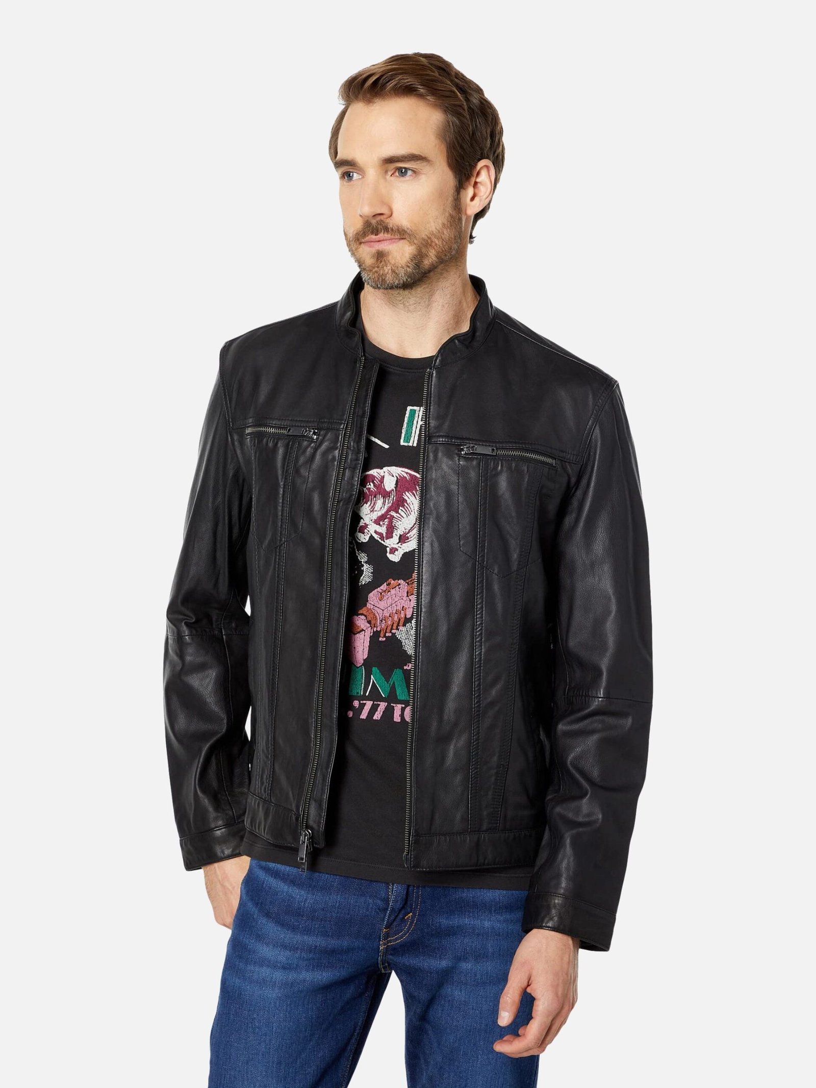 John-Band-Collar-Racer-Jacket