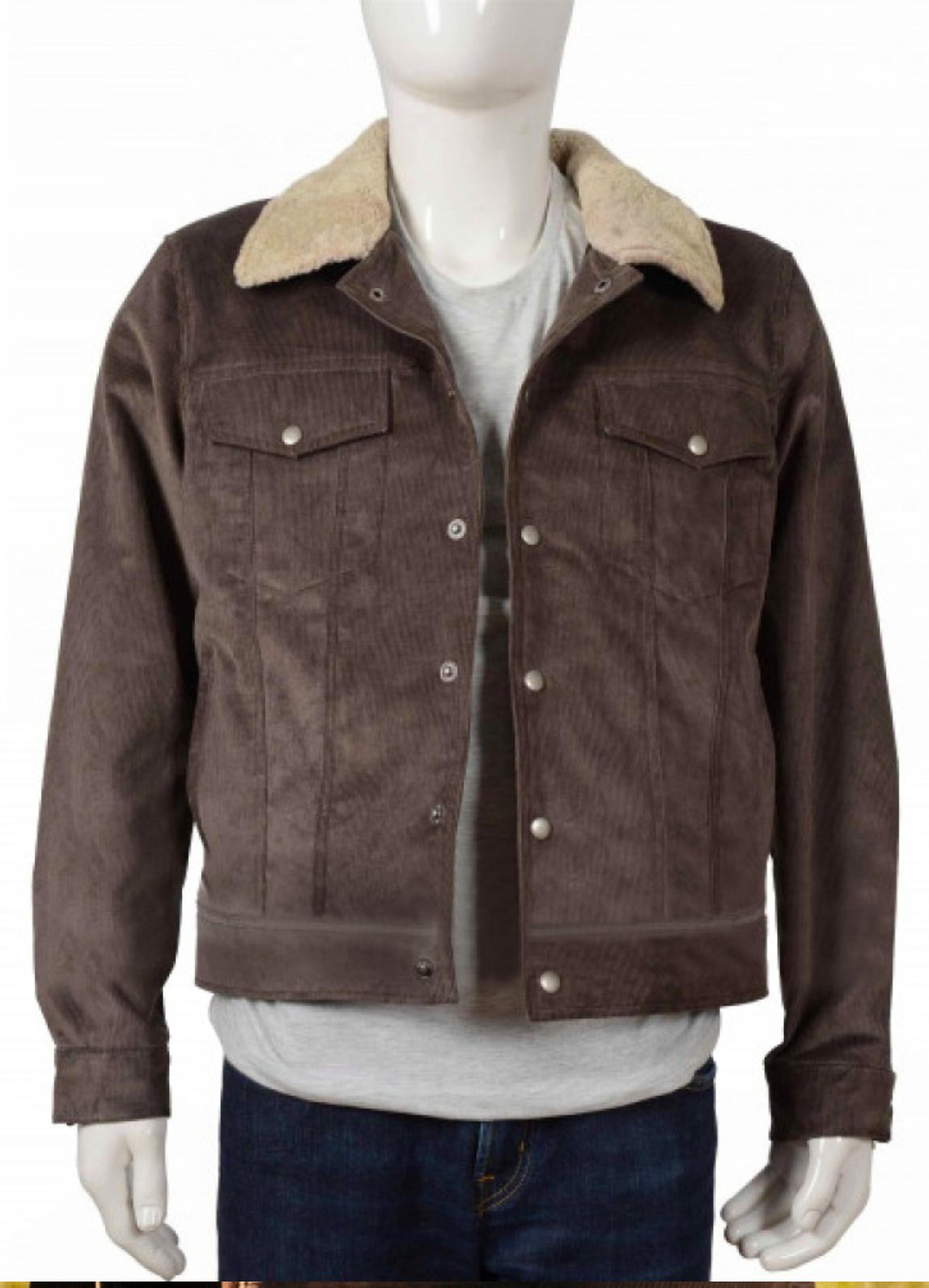 This John Dutton Wears a Corduroy Shearling Collar Jacket in the Yellowstone Tv Show