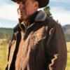 This John Dutton Wears a Corduroy Shearling Collar Jacket in the Yellowstone Tv Show