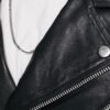 Leather Biker Jacket For Men closeup image _ LeatherMOTO