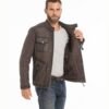 Leo Men's Leather Trucker Jacket 2