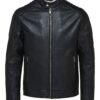 Men's Black Cafe Racer Biker Leather Jacket - Leather Moto