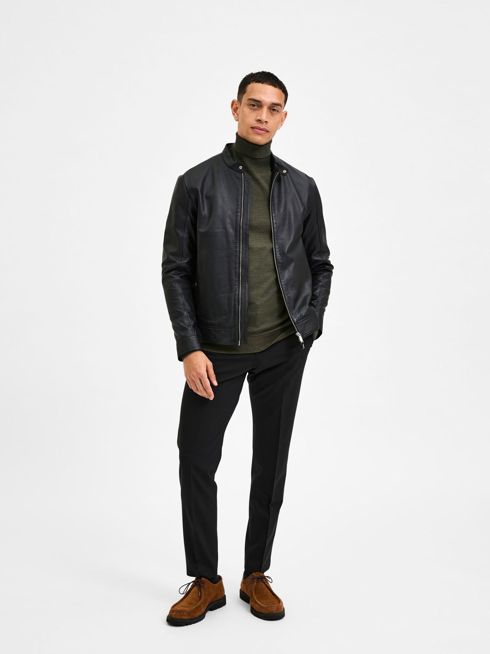 Men's Cafe Racer Jacket | Leather Moto