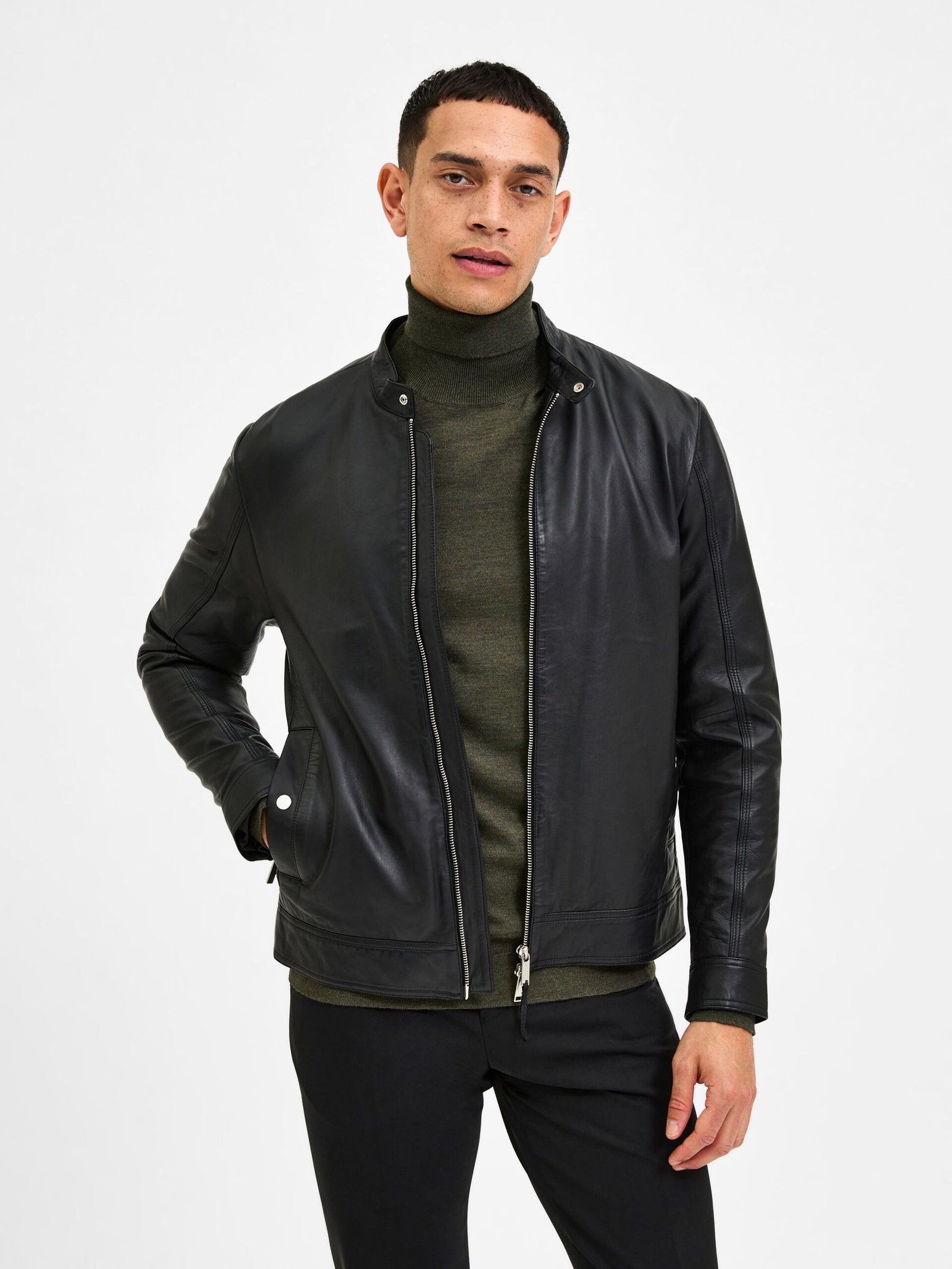 Men's Cafe Racer Jacket | Leather Moto