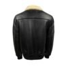 Mens Top Gun Shearling Black Leather Jacket