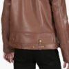 Brown Men Double Rider Leather Jacket 3