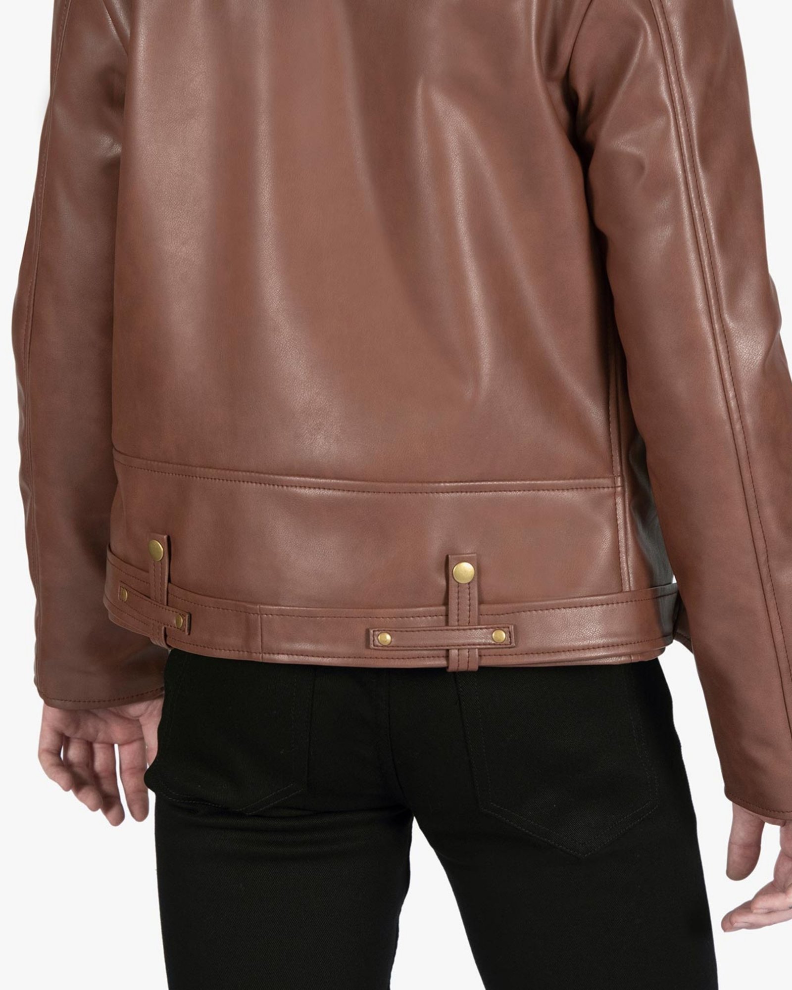 Brown Men Double Rider Leather Jacket 3