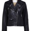 Women's Black Classic-Biker-Leather-Jacket - Leathermoto