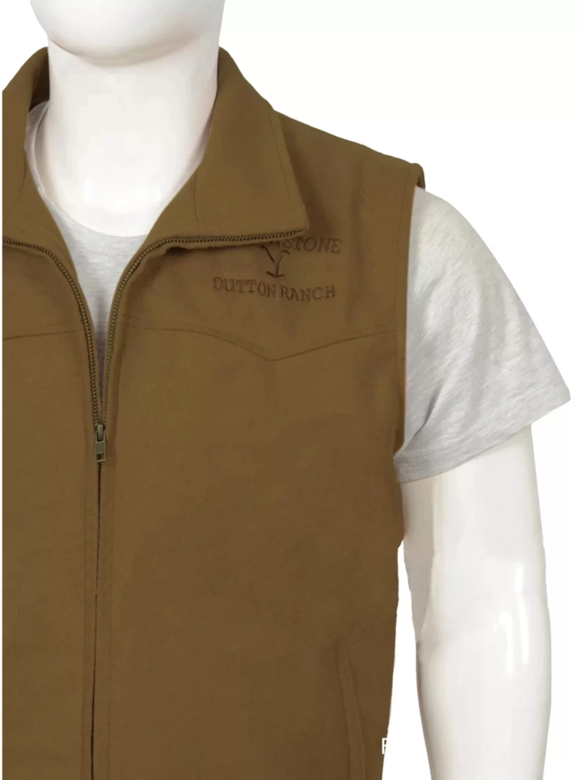 Yellowstone John Dutton Wool Vest - Leather Moto