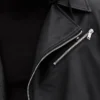 biker men black leather jacket closeup jacket photo