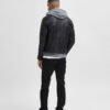 biker men black leather jacket