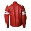 Fight Club reb and white leather jcaket