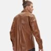 Men’s Shirt Style Genuine Brown Leather Jacket 2