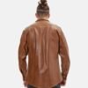 Men’s Shirt Style Genuine Brown Leather Jacket 3