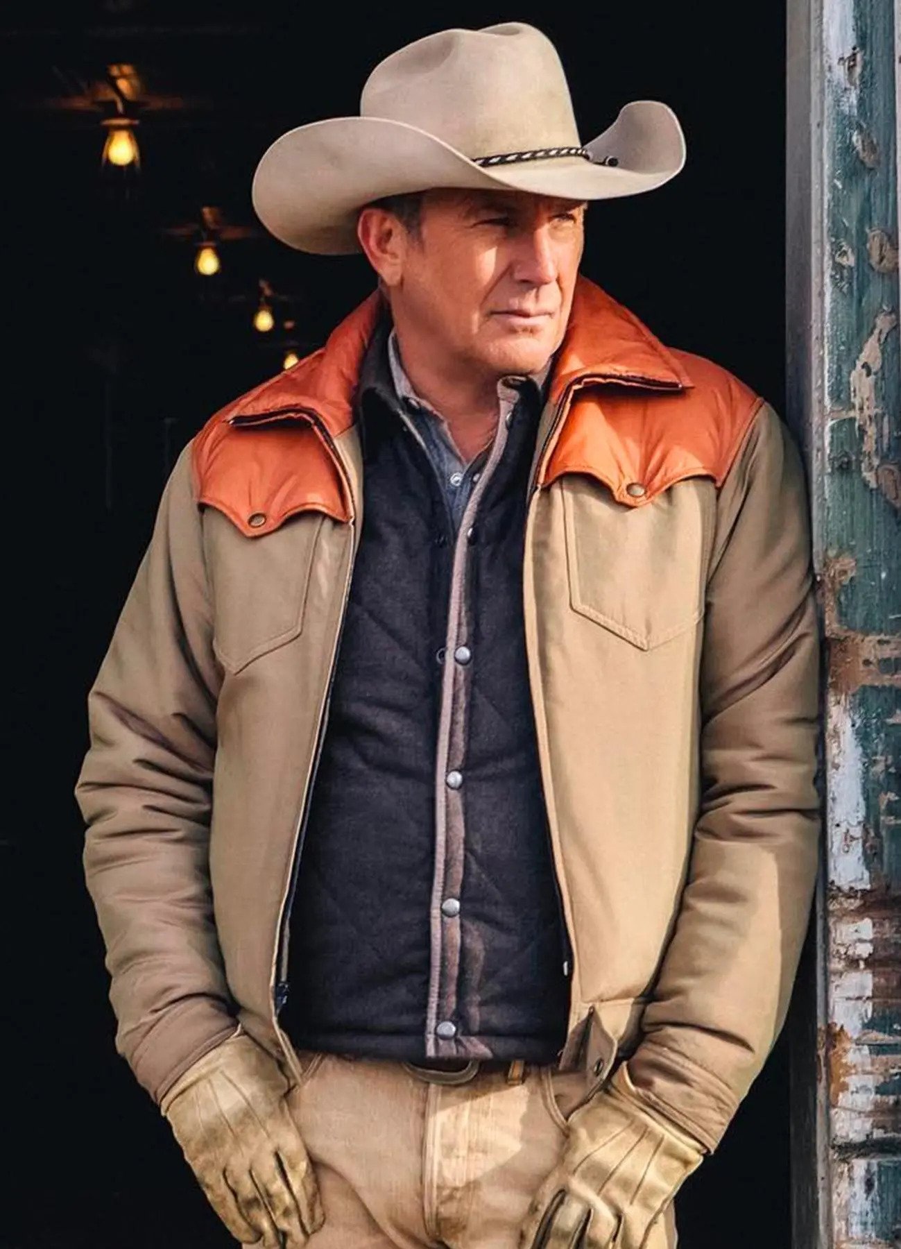 kevin-costner-john-dutton-orange-cotton-jacket-yellowstone