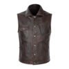 Biker Vest Genuine Cowhide Leather 2