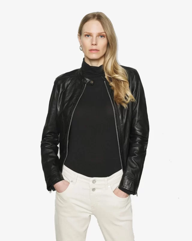 Khole-Womens-Black-Leather-Racer-Jacket