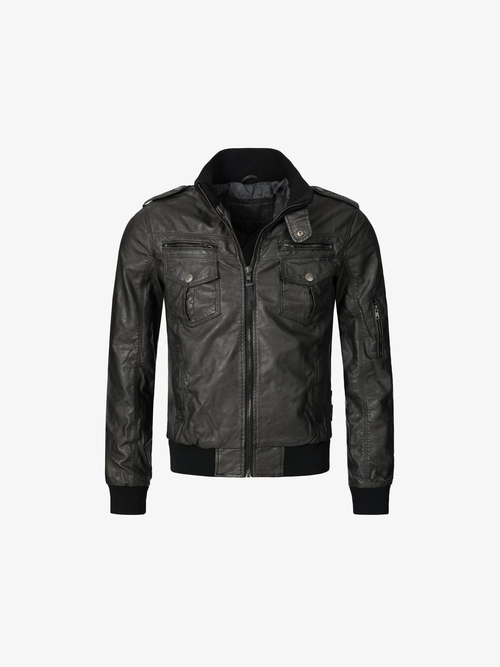 Leather Moto Biker Black Jacket