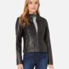 Leather-Moto-Racer-Black-Leather-Jacket For Women 3