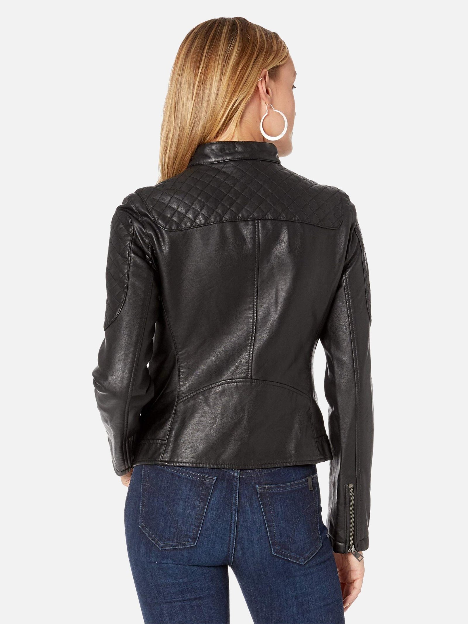 Leather-Moto-Racer-Black-Leather-Jacket For Women