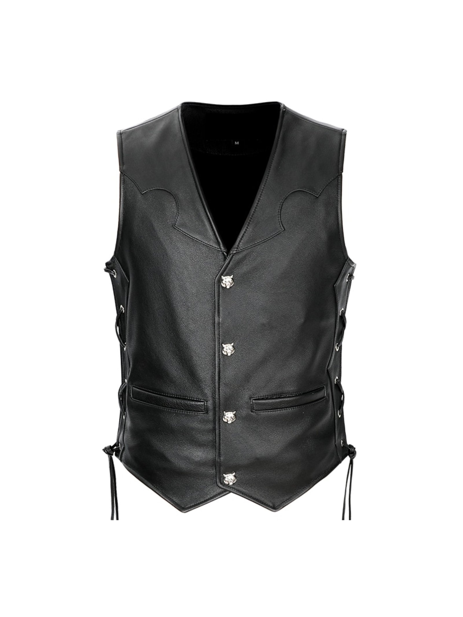 Leather Moto men Leather Vest