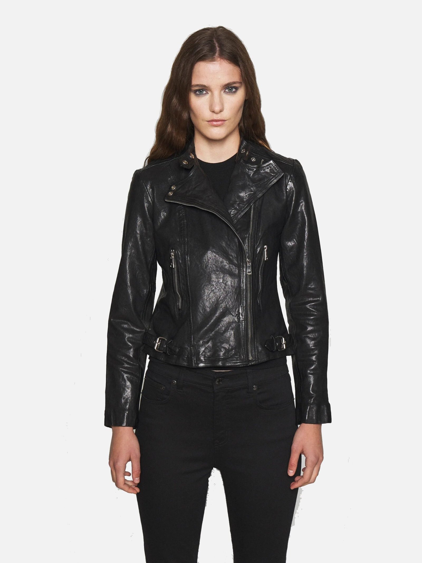 Womens-Jet-Black-Biker-Leather-Jacket