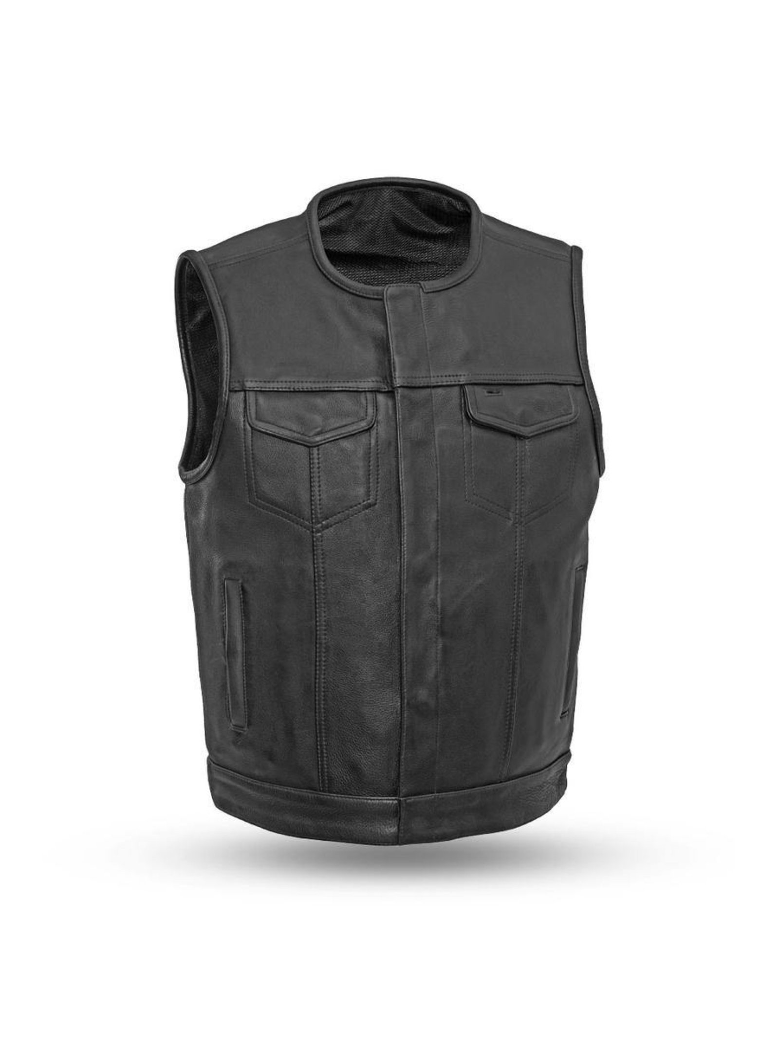 Men-Black-Leather-Moto-Vest