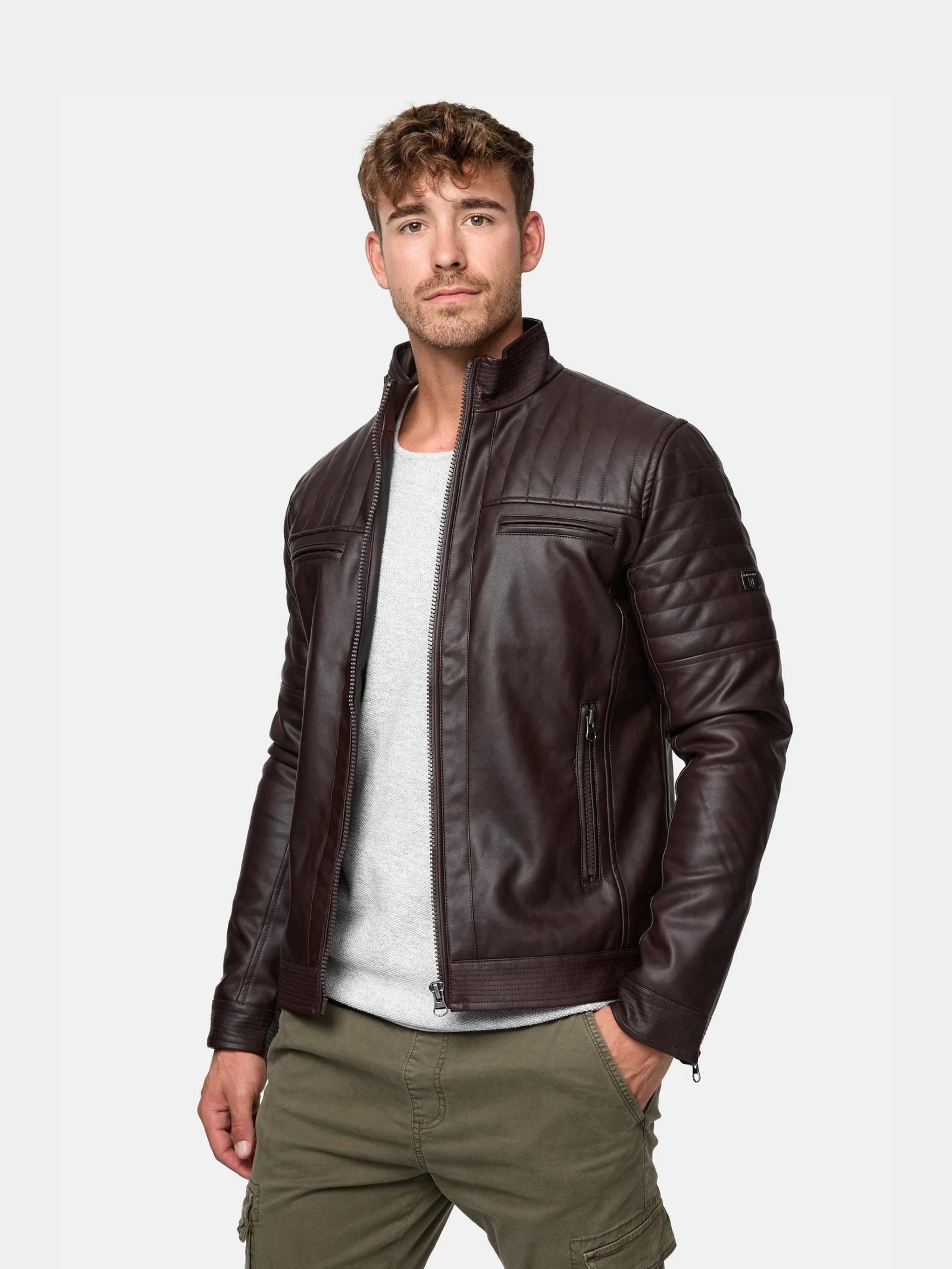 Men's Jaguar Brown Leather Moto Jacket - Leather Moto