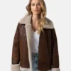 Bomber Brown B3 Sheepskin Leather Jacket Women’s - Leather Moto