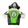 8 Ball Lime Jacket with Fur Hood Leather Jacket