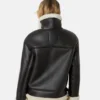Women Shearling Bomber Flight Aviator Sheepskin Leather Jacket