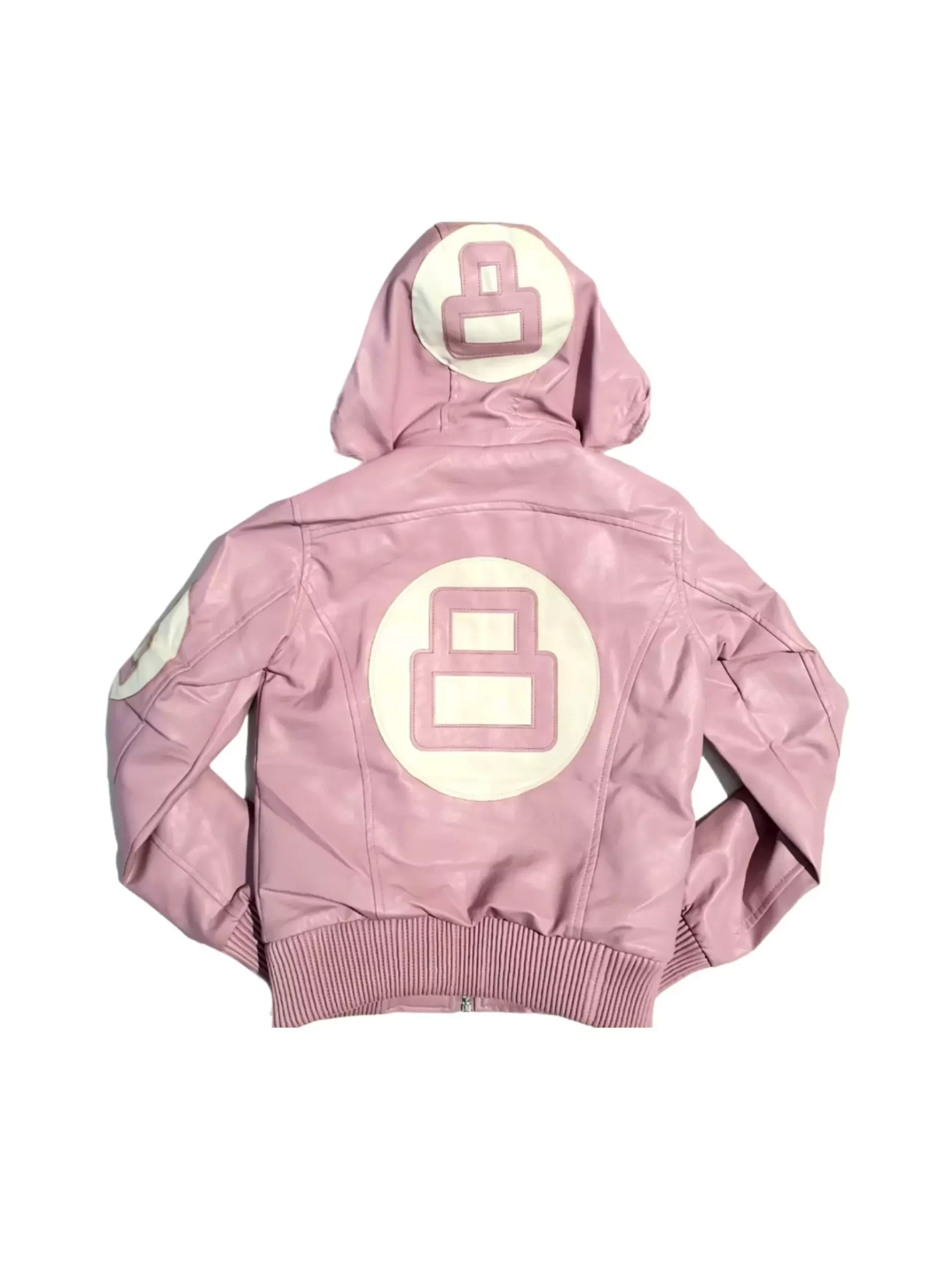 Kids 8 Ball Jacket – Pink-Leather-Moto