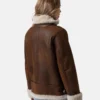 Bomber Brown B3 Sheepskin Leather Jacket Women’s - Leather Moto