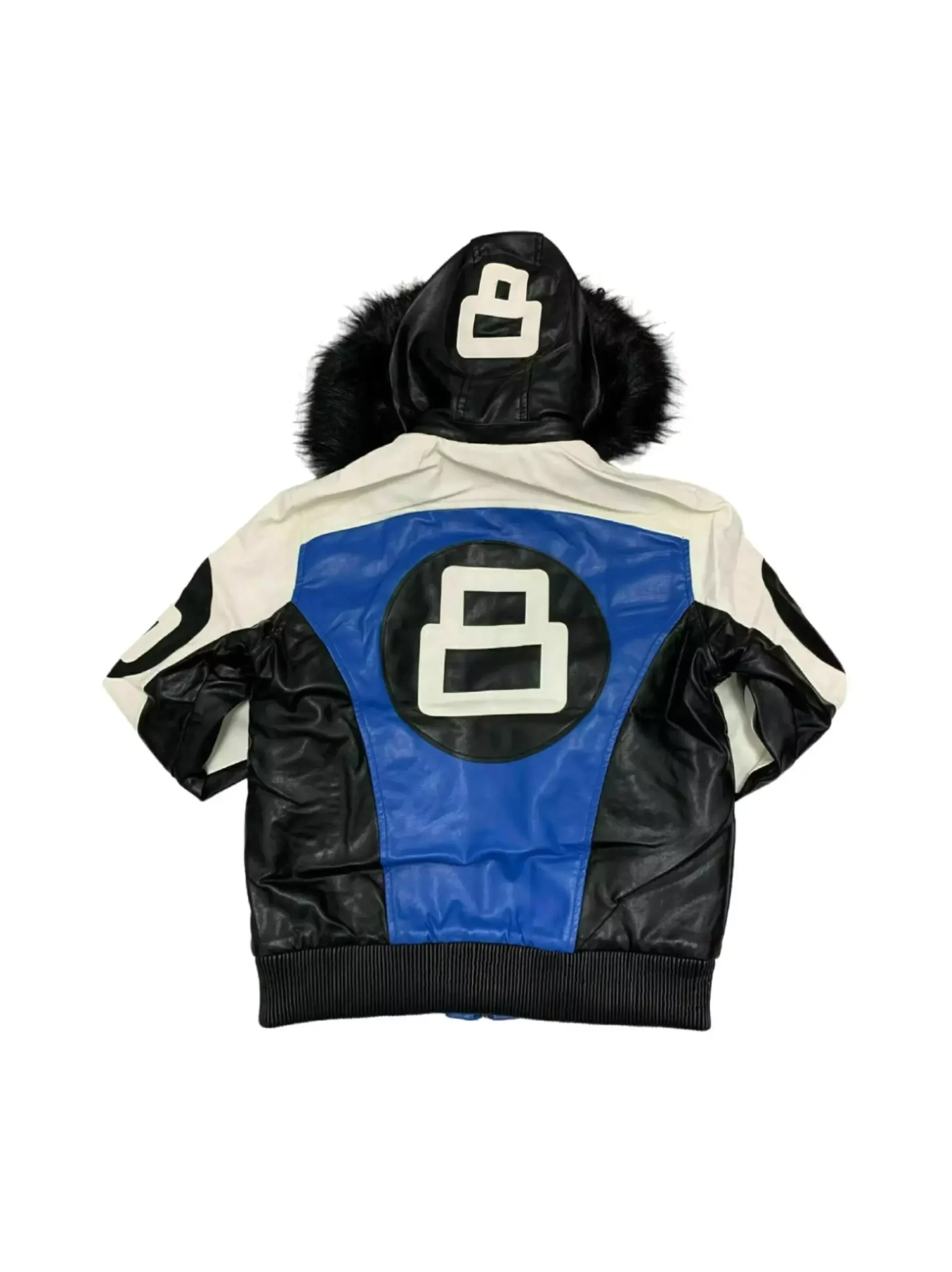Robert Phillipe Blue 8 Ball Jacket with Fur Hood