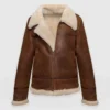 Bomber Brown B3 Sheepskin Leather Jacket Women’s - Leather Moto