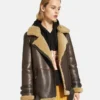 Sheepskin Real Shearling Leather Jacket - For Women Leather-Moto