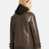 Sheepskin Real Shearling Leather Jacket - For Women Leather-Moto